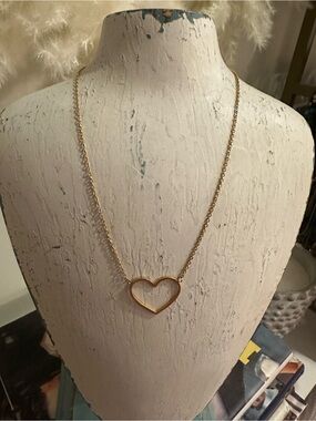 Gold Heart Pendant Necklace - Women Jewelry